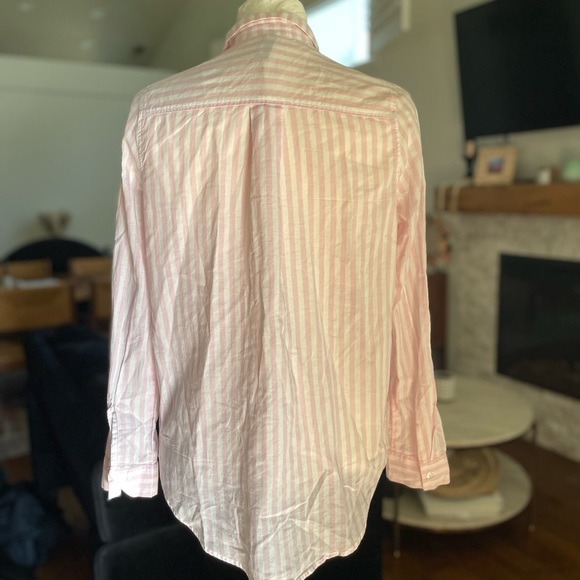 H&M Striped pink & white button up shirt size 2 - Picture 3 of 3
